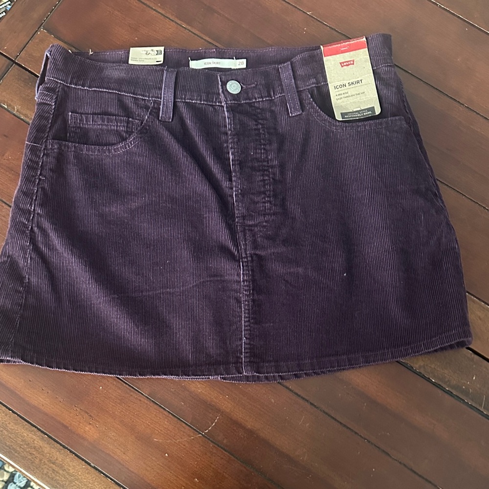 Levi's Dark Purple Corduroy Mini Skirt